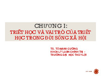 Chương 1:  Triết học và vai trò của triết học trong đời sống xã hội môn Triết học Mác - Lênin | Trường Đại học Thủy Lợi