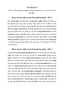 Đoạn văn cảm nhận về truyện Ếch ngồi đáy giếng | Văn mẫu lớp 7 Chân trời sáng tạo