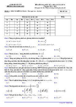 Đề kiểm tra học kỳ 1 Toán 11 năm 2019 – 2020 trường THPT Kim Liên – Hà Nội