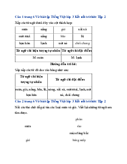 Giải  VBT Tiếng Việt lớp 3 Bài 2: Mưa trang 6 | Kết nối tri thức