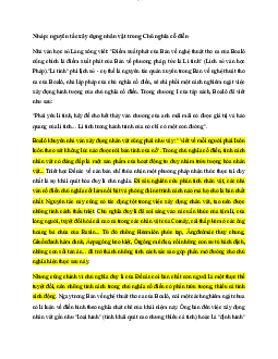 Nguyên tắc xây dựng nhân vật trong Chủ nghĩa cổ điển | Đại học Sư Phạm Hà Nội