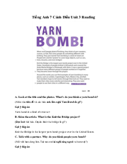 Tiếng Anh 7 Cánh Diều Unit 3 Reading
