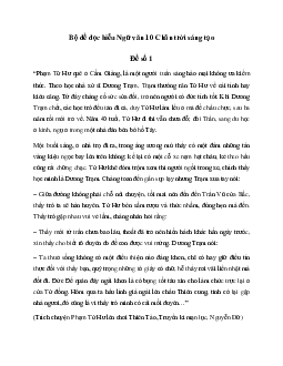 Bộ đề đọc hiểu Ngữ văn 10 Chân trời sáng tạo