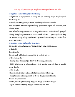 Soạn bài Kể lại một truyện truyền thuyết hoặc cổ tích | Ngữ Văn 6 Cánh Diều