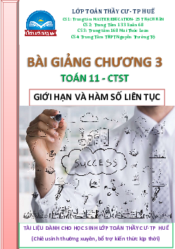 Bài giảng giới hạn và hàm số liên tục Toán 11 CTST