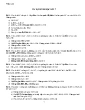 Bài tập Ôn tập hình học | môn Toán lớp 7