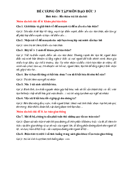 Đề cương ôn tập học kì 2 môn Đạo đức lớp 3 năm 2024 | Kết nối tri thức