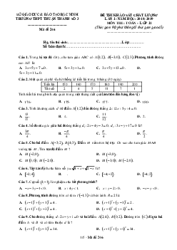 Đề thi KSCL Toán 11 năm 2018 – 2019 trường Thuận Thành 3 – Bắc Ninh lần 1