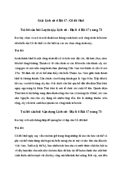 Giải Lịch sử Địa lí lớp 4 Bài 17: Cố đô Huế | Chân trời sáng tạo