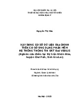 Xây dựng CSDL Địa chính trên phần mềm | Cơ sở dữ liệu | Trường Đại học Khoa học Tự nhiên, Đại học Quốc gia Hà Nội