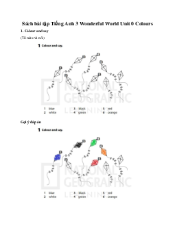 Giải Sách bài tập Tiếng Anh 3 Wonderful World Unit 0 Colours