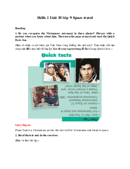 Skills 1 Unit 10 lớp 9 Space travelSkills 1 Unit 10 lớp 9 Space travel