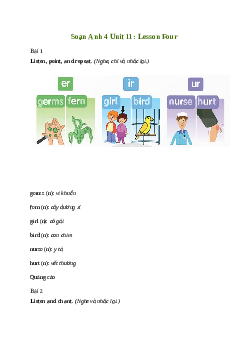 Giải Tiếng Anh lớp 4 Unit 11: Lesson Four | Family and Friends