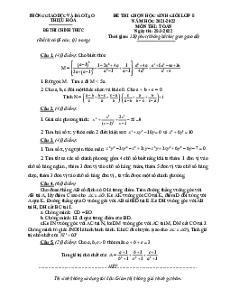 Đề thi học sinh giỏi Toán 8 năm 2021 – 2022 phòng GD&ĐT Thiệu Hóa – Thanh Hóa