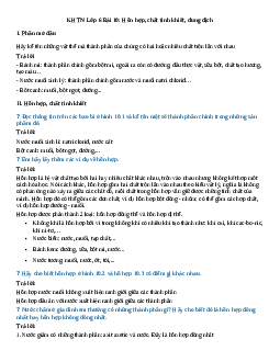 Giải KHTN Lớp 6 Bài 10: Hỗn hợp, chất tinh khiết, dung dịch | Cánh diều