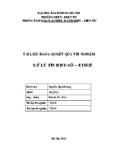 Báo cáo thí nghiệm môn Xử lý tín hiệu số | Trường Đại học Bách Khoa Hà Nội