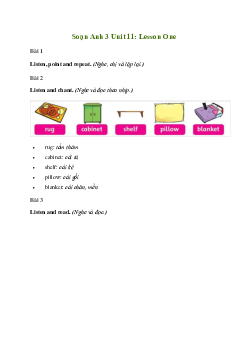 Giải Tiếng Anh lớp 3 Unit 11: Lesson One | Family and Friends