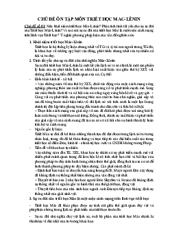Chủ đề ôn tập môn Triết học Mác- Lênin