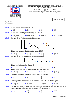 Đề thi thử THPT Quốc gia năm 2023 môn Toán lần 1 trường chuyên Trần Phú, Hải Phòng (có lời giải)