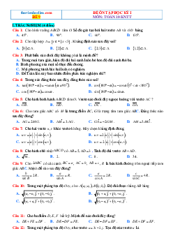 Đề kiểm tra cuối học kỳ 1 môn Toán 10 Kết nối tri thức (có đáp án)-Đề 9