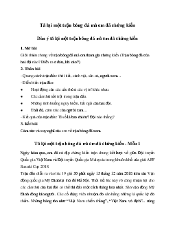 Văn mẫu lớp 6: Tả lại một trận bóng đá mà em đã chứng kiến (9 mẫu) | Cánh diều
