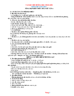 Tài liệu ôn thi HSG Ngữ Văn 6 theo chuyên đề (có lời giải)