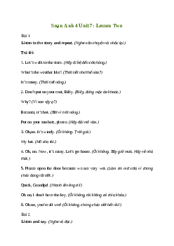 Giải Tiếng Anh lớp 4 Unit 7: Lesson Two | Family and Friends