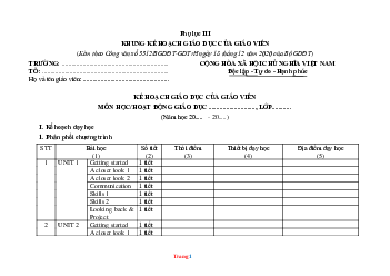 Kế hoạch giáo dục Tiếng Anh 8 Global success