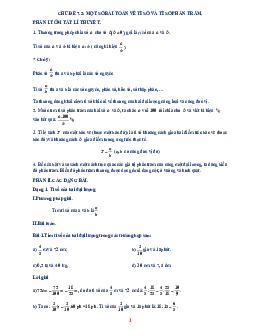 Tài liệu dạy thêm – học thêm chuyên đề bài toán về tỉ số và tỉ số phần trăm