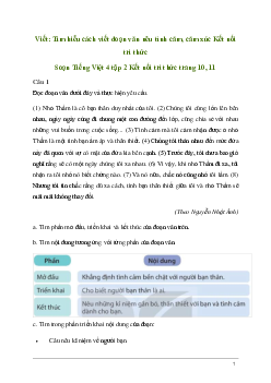 Soạn bài Viết: Tìm hiểu cách viết đoạn văn nêu tình cảm, cảm xúc | kết nối tri thức