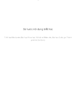 Sơ lược nội dung triết học | Triết học - MacLenin | Đại học Khoa học Xã hội và Nhân văn, Đại học Quốc gia Thành phố HCM