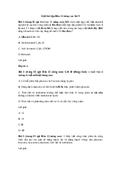 Hóa học 12 - Luyện tập: Cấu trúc và tính chất của một số cacbohiđrat tiêu biểu