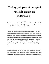 Trường phái quan hệ con người và thuyết quản lý của M.P.Follet | Học viện Hành chính Quốc gia