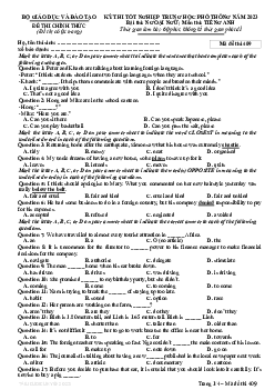 Đề thi chính thức và đáp án mã đề thi 409 môn Tiếng Anh THPT Quốc gia, Kỳ thi tốt nghiệp THPT 2023
