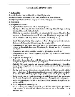 Chuyên đề đường tròn toán 9