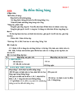 Giáo án Toán 2 tuần 7 sách Chân trời sáng tạo