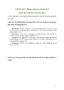 Giải GDCD 8 Bài 6: Phòng, chống bạo lực gia đình | Cánh diều