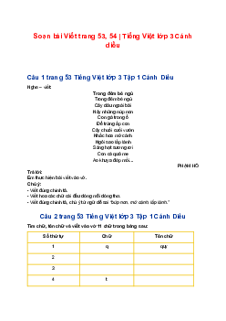 Soạn bài Viết trang 53, 54 | Tiếng Việt lớp 3 Cánh diều