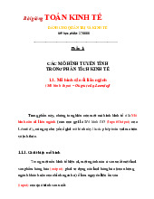 Bài giảng Toán kinh tế dành cho quản trị và kinh tế môn Quản trị kinh doanh | Trường Đại học Kinh doanh và Công nghệ Hà Nội