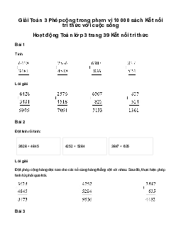 Giải Toán 3 Bài 54: Phép cộng trong phạm vi 10 000 | Kết nối tri thức