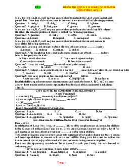 Đề ôn tập HK2 môn Tiếng Anh 11 global success - Đề 6 (có lời giải)