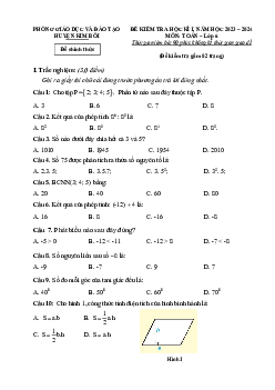 Đề học kì 1 Toán 6 năm 2023 – 2024 phòng GD&ĐT Kim Bôi – Hòa Bình
