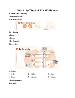 Sách bài tập Tiếng Anh 3 Global Success Unit 13 My house