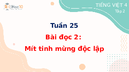 Giáo án điện tử Tiếng việt 4 Tuần 25 Bài đọc 2 Cánh diều: Mít tinh mừng độc lập