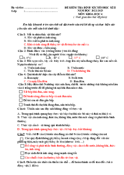 Đề thi học kì 2 môn Khoa học lớp 4 năm 2022 - 2023 theo Thông tư 22 | đề 3