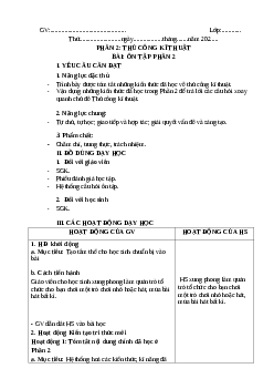 Giáo án Công nghệ lớp 4 Ôn tập phần 2 | Chân trời sáng tạo