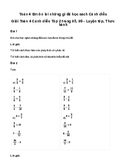 Giải Toán lớp 4 Bài 90: Em ôn lại những gì đã họcn Cánh diều
