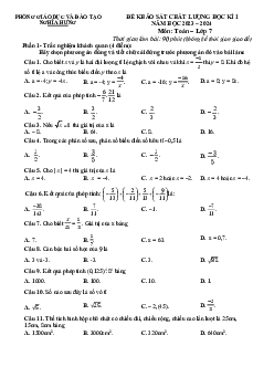 Đề học kì 1 Toán 7 năm 2023 – 2024 phòng GD&ĐT Nghĩa Hưng – Nam Định