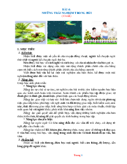 Giáo án Ngữ Văn 6 sách Chân trời sáng tạo Bài 4: Những trải nghiệm trong đời