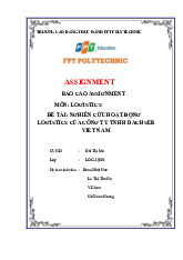 Nghiên Cứu Hoạt Động Logistics Công Ty Dachser Việt Nam | Môn Logistics - Trường Cao đẳng Thực hành FPT